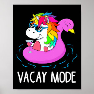 Vacay Mode Niedlich Unicorn Familienurlaub Geschen Poster