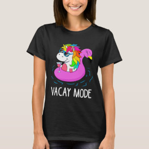Vacay Mode Niedlich Unicorn Familienurlaub Geschen T-Shirt