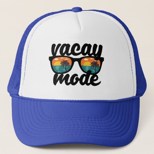 Vacay Mode Sommerdesign Truckerkappe (Vorderseite)