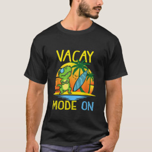 Vacay-Modus im Sommer Niedliche Dinosaurier-Tropen T-Shirt