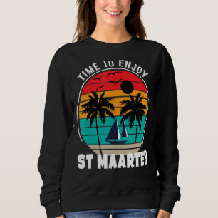 Vacay-Modus Zeit genießen St Maarten Retro Sweatshirt