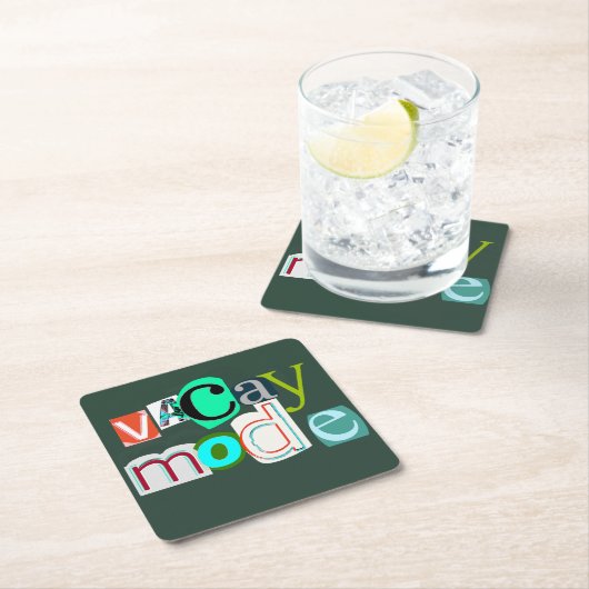 Vacay-Retromodus Rechteckiger Pappuntersetzer (Vor Ort)