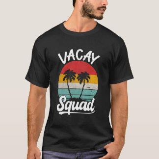 Vacay Squad Familie passend Retro Vintag Palm Tre T-Shirt
