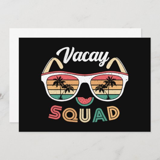 Vacay Squad Funny Beach Sommerurlaub Einladung (Vorne/Hinten)