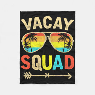 Vacay Squad Funny Beach Sommerurlaub Familienmatte Fleecedecke