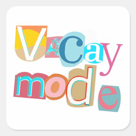 Vacay Summer Quadratischer Aufkleber (Vorderseite)