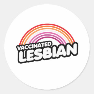 VACCINATED LESBIAN RUNDER AUFKLEBER