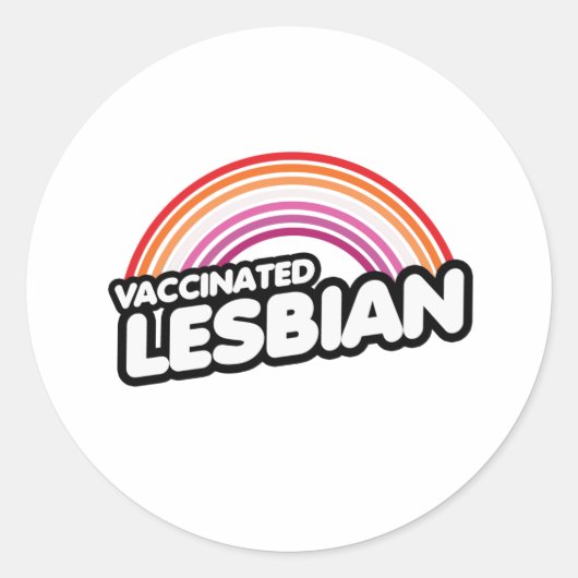 VACCINATED LESBIAN RUNDER AUFKLEBER (Vorderseite)