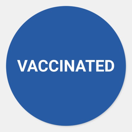 Vaccine blue white anpassbar einfache Klassik Runder Aufkleber (Vorderseite)