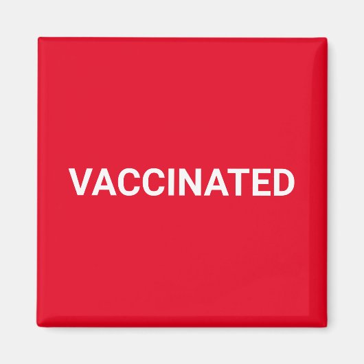 Vaccine red white anpassbarer Text einfach Magnet (Vorne)