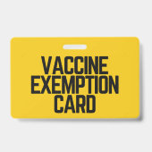 Vaccine Religious Exemption Card ID Abzeichen Ausweis (Back)