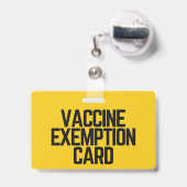 Vaccine Religious Exemption Card ID Abzeichen Ausweis (Back with Retractable)