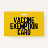 Vaccine Religious Exemption Card ID Abzeichen Ausweis (Rückseite)
