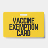 Vaccine Religious Exemption Card ID Abzeichen Ausweis (Back)
