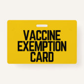 Vaccine Religious Exemption Card ID Abzeichen Ausweis (Rückseite)