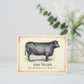 Vache Cow Postkarte (Stehend Vorderseite)