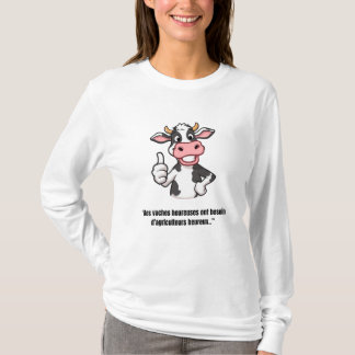 Vache Positive – T-shirt Cartoon Humoristique