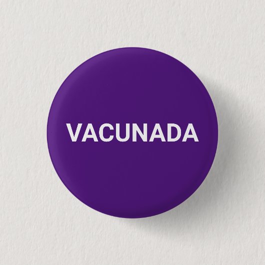Vacunada lila Spanisch Impfung Button (Vorderseite)