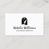 Vacuum cleaner logo cleaning Business Card Visitenkarte (Vorderseite)