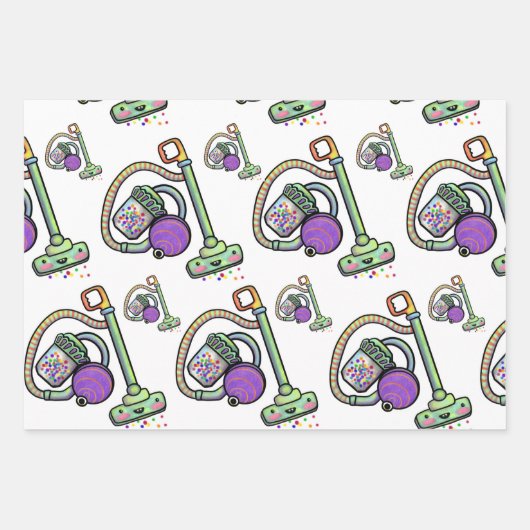 Vacuum Party Wrapping Paper Geschenkpapier Set (Vorderseite)