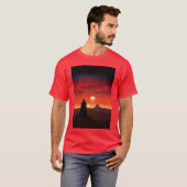 Vader Binary Sonnenuntergang vintage retro T-Shirt (Vorne ganz)