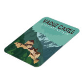 Vaduz Burg Liechtenstein Vintage Kunst, Dichtung u Magnet (Linke Seite)