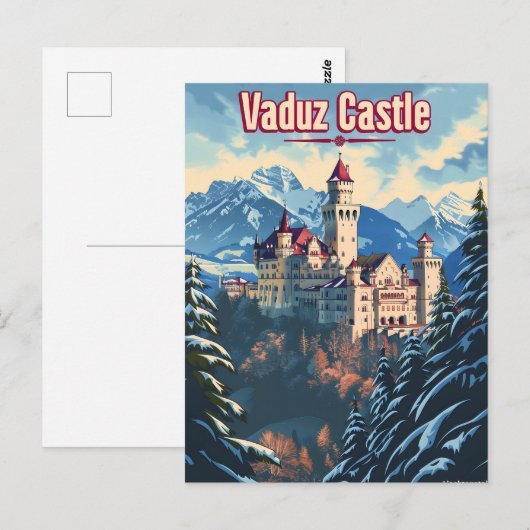 Vaduz Castle Vintag Postkarte (Vorne/Hinten)
