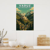 Vaduz, Liechtenstein Alpine Hillside Travel Poster (Küche)