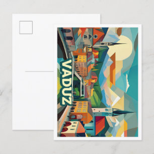 Vaduz Liechtenstein Reisen künstlerisch farbenfroh Postkarte