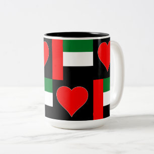 VAE Flag Herzspass Patriotic Vereinigte Arabische  Zweifarbige Tasse