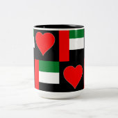 VAE Flag Herzspass Patriotic Vereinigte Arabische  Zweifarbige Tasse (Mittel)