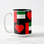 VAE Flag Herzspass Patriotic Vereinigte Arabische Zweifarbige Tasse (Links)