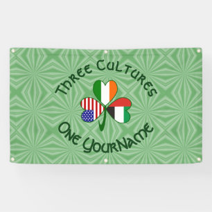 VAE Irische USA-Flaggen Shamrock Personalisiert Banner