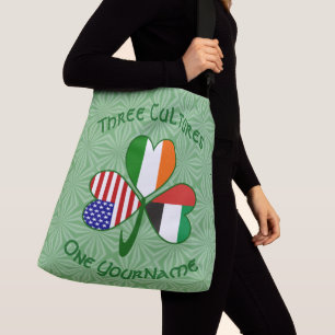 VAE Irland USA Kleeblatt Personalisierter Text Tragetaschen Mit Langen Trägern