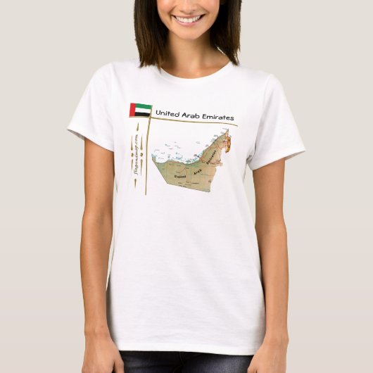 VAE-Karte + Flag + Titel-T - Shirt (Vorderseite)