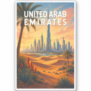 VAE Vereinigte Arabische Emirate Illustration Reis Aufkleber