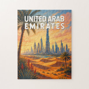 VAE Vereinigte Arabische Emirate Illustration Reis Puzzle