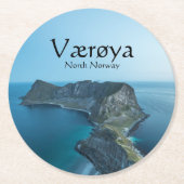 Vaeroya Lofoten Inseln Runder Pappuntersetzer (Vorderseite)
