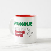 Vaffanculo vor meinem morgendlichen Kaffee - lusti Zweifarbige Tasse (Vorderseite Links)