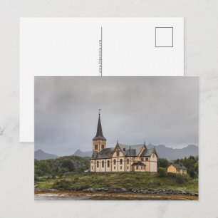 Vagan Church Lofoten Feiertagspostkarte
