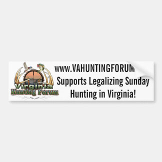 VAHuntingForum - legalisieren Sie Sonntags-Jagd in Autoaufkleber