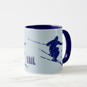 Vail Blue Skier Tasse (VorderseiteRechts)