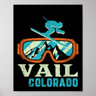 Vail Colorado Berg Vintage Retro Skifahren Und Sch Poster