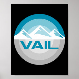 Vail Colorado Grafik Vintage Snowboarden Skifahren Poster