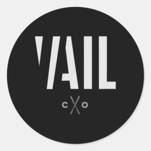 Vail Colorado Graphic Ski Runder Aufkleber