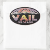 Vail Colorado Holzflagge ovale Aufkleber (Tasche)