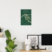 Vail Colorado Karte Poster Mountain Edition Minima (Heimbüro)