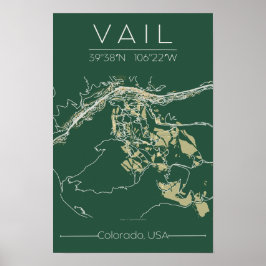Vail Colorado Karte Poster Mountain Edition Minima