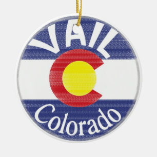 Vail Colorado Kreisflagge Keramikornament