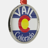 Vail Colorado Kreisflagge Ornament Aus Metall (Rechts)